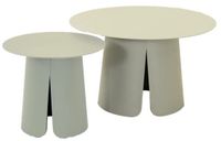 In And Outdoormatch Table d'appoint - Crème - Set de 2 - Aluminium