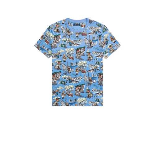 POLO Ralph Lauren POLO Ralph Lauren slim fit T-shirt met all over print blauw