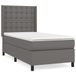 vidaXL Boxspringbed met matras, kunstleer, grijs, 160x200 cm