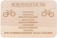Merkloos Ontbijtplank Mountainbike met Gravure - Houten Broodplank