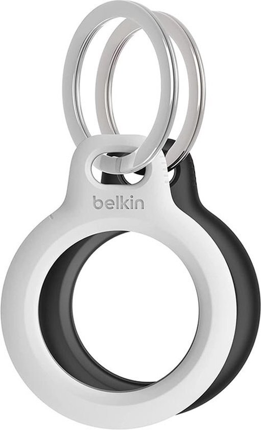 Belkin Beschermende houder met sleutelhanger - Apple AirTag - Zwart/Wit - 2 pack