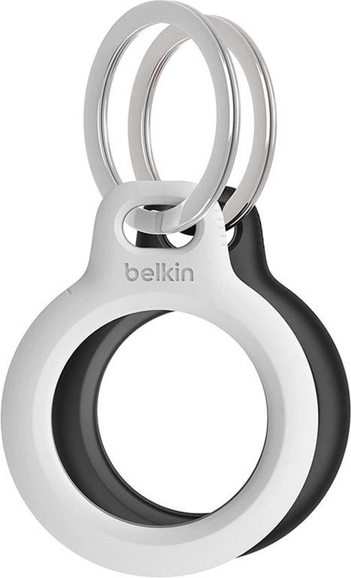Belkin AirTag Beschermende houder met sleutelhanger - Zwart/Wit - 2 stuks