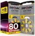 Rayovac 80 piles pour appareils auditifs, taille 10 Extra + 8 Udivita