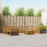 vidaXL - Buiten - bank - set - 10 - st - Naturel - Massief - Acacia - Hout