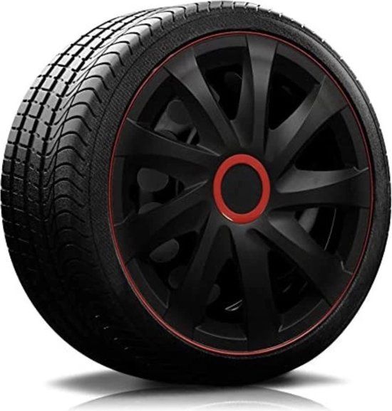 NRM wieldoppen set 15" inch zwart rood