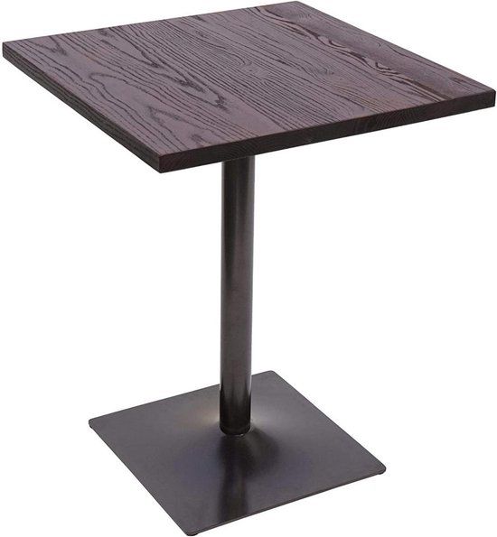 Merkloos Mendler Bistrotafel 60x60cm Hout/Metaal Donkerbruin