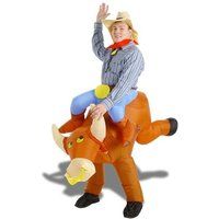 Stierenrug Opblaasbaar Torero Kostuum Cowboy Verkleedkleding Zwart