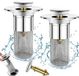 Sans marque 2 PCS Bouchon d'évier POP-UP pour 34-40 mm, filtre de vidange en acier inoxydable, argent