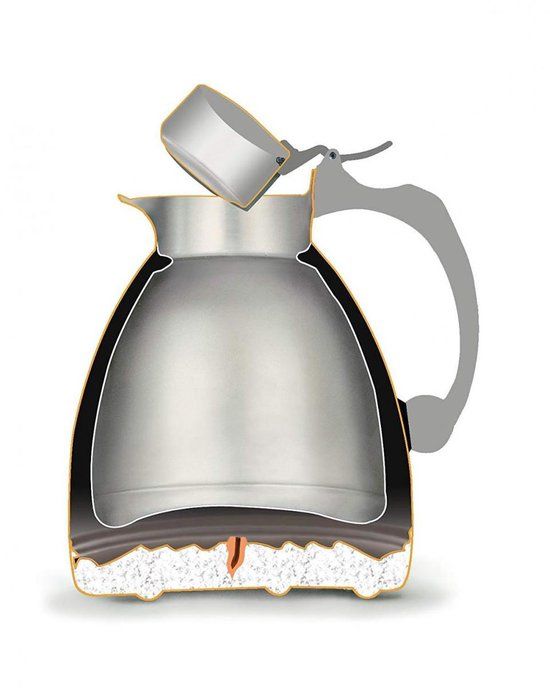 Alfi Thermoskan Hotello Inox 1 liter - Verchroomd - RVS - Met handgreep - Luchtdicht - Vaatwasserbestendig