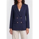 Guess by Marciano GUESS Sidney Blazer Navy Pinstripe White