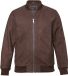 JP 1880 - Leren blouson nubuck-lamsleer collegekraag - Donkerbruin - Maat 4XL