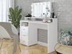 DIVANA Coiffeuse 3 tiroirs blanc/blanc brillant