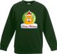 Bellatio Decorations Bol Kersttrui sweater voor kinderen - groen - Merry Christmas - oranje kat / poes kerstbal - kerstdiner kleding 110/116