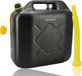 discountershop Jerrycan 20l Benzine | Kunststof (HDPE) & UN Gekeurd | Brandstof Jerrycan met Schenktuit - Ideaal voor Camping & Onderweg - Zwart