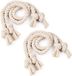 Merkloos Rideau à pompons Beige - 4 Pièces, Attaches de Rideaux en Coton pour la Maison et le Bureau, Accessoires de Rideaux Décoratifs et Cordons