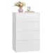 VASAGLE Commode met 4 laden, modern design, zonder handvat | Kailyn LTS614WE02 Opbergkast, 60,2 x 40,4 x 97,4 cm, kantelbeveiliging, voor woonkamer, wit, collectie Kailyn LTS614WE02