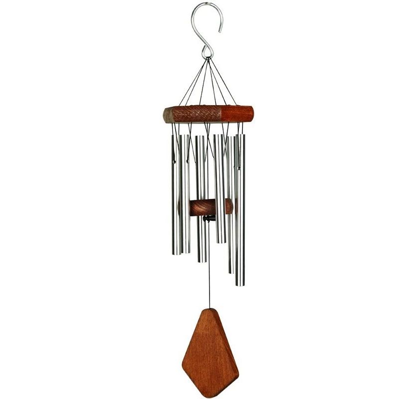 Nature's Melody Windgong - Outdoor - Windmobiel - Windorgel - 45cm - Gestemde Klankbuizen - Aluminium - Zilver