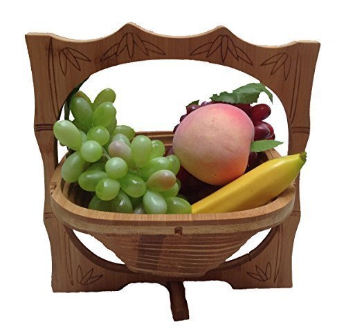 GMMH Vouwmand fruitmand decoratieve schaal fruitschaal hout opvouwbaar (design vierkant)