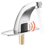 OEM VEVOR Touchless badkamer wastafel kraan, automatische bewegingssensor toilet toiletkraan koud water met gat afdekplaat, batterij werkt voor 9,5 mm pijp commercieel toilet, verchroomd zilver, G233