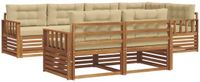 vidaXL - Hoek loungeset - 7 zitplaatsen - Acacia hout - Natuurlijk en beige