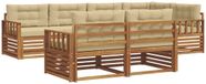 vidaXL - Salon d'angle - 7 places assises - Acacia bois - Naturel et beige