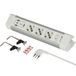 Electraline 61920 Meervoudige stekkerdoos voor bureau met 3 sleuven, veelzijdig, Schuko + 10/16 A, met 3 USB (2 USB A 3.0 A + 1 USB C 20 W Power Delivery), kabel H05VV-F 3G.1, lengte 2 m