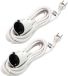 B-Tech Cordon d'extension - 2x - pour fiches rondes - blanc - 500 cm