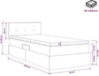 vidaXL LED opbergbed met matras Lichtgrijs 90 x 200 cm Fluweel