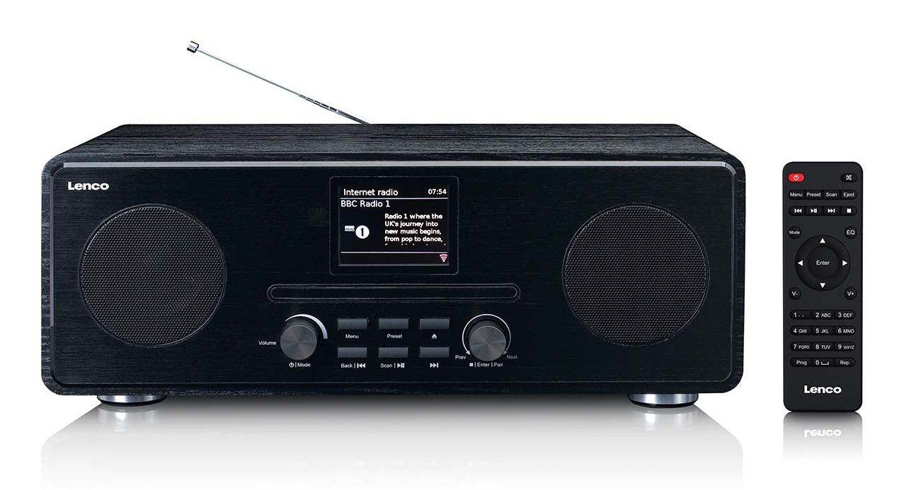Lenco DIR-261BK - Internet / DAB+ FM Radio met CD-speler en Bluetooth®, zwart