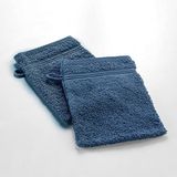 Douceur d'Intérieur 2 washandjes, katoen, saffier, 15 x 21 cm