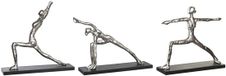 DKD Home Decor Decoratieve figuren Zilverkleurig Zwart Indiaas Yoga (3 Stuks)
