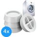 TIKKENS Trillingsdempers Wasmachine/Droogkast - Set van 4 stuks - Trillingsmat - Voetjes Droger - Demper - Anti Vibratie - Antislip Rubber - Wit