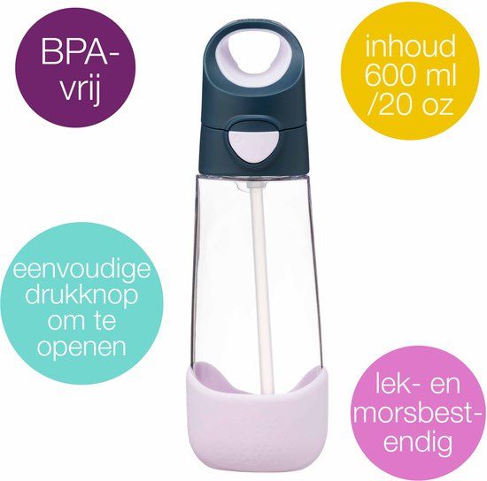 b.box Tritan-Drinkfles en Waterfles - Indigoroos - 600 ml