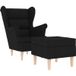 Fauteuil de salon, chaise, fauteuil avec repose-pieds noir tissu CFW296175