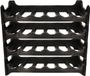 Cosy&Trendy Étagère à bouteilles empilable - 4x - pour 24 bouteilles - noir - plastique