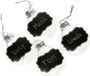 Christmas Decoration Koopman International Christmas Decoration Kerstballen eigen naam - 4x - 10 cm - Kunststof - Transparant/Zwart