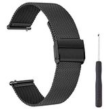 ACTECH Armband voor Samsung Galaxy Watch Active/Active 2/Galaxy Watch 42 mm/Gear S2/Huawei Watch 2/GT 2 42 mm armband, 20 mm roestvrij stalen net, Blanco Y Gris