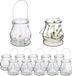 Merkloos Relaxdays windlicht lantaarn - set van 12 - met hengsel - binnen - buiten - 10 x 8,5 cm - glas