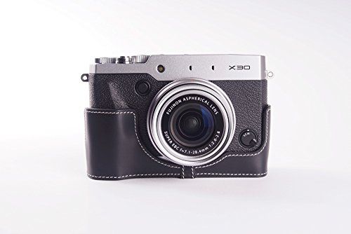 TP Handgemaakte Echt Lederen Half Camera Case Tas Cover Voor FUJIFILM X30 Zwart Kleur