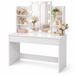 Relaxdays Kaptafel met Hollywoodspiegel, Verlichting, Wit