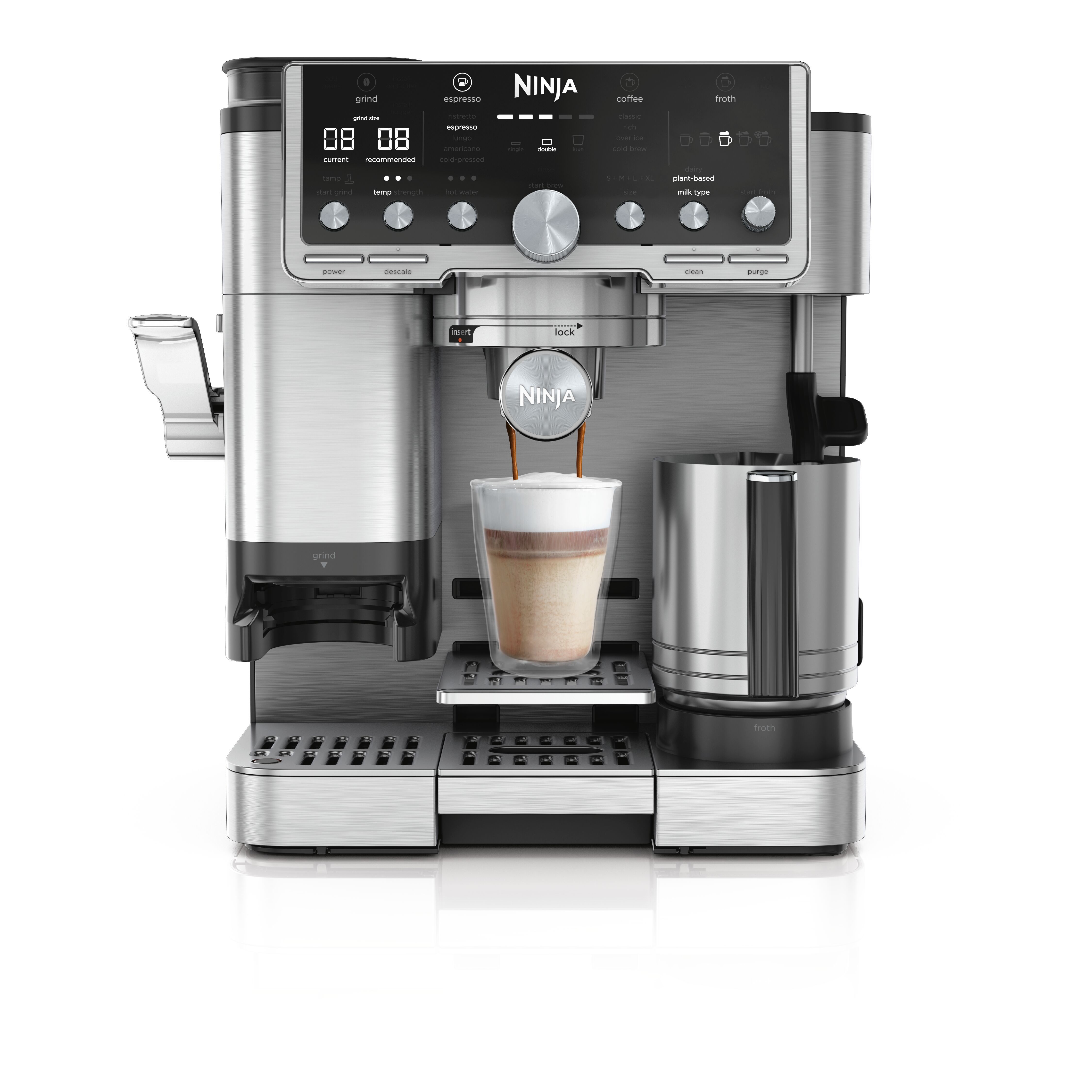 Ninja ES701EU Luxe Café Pro Espresso Machine - Semi-Automatic - 2L - Black/Stainless Steel