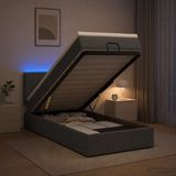 vidaXL Ottomaanse Bed met Matras en LED Donkergrijs 90 x 190 cm Stof
