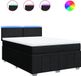 vidaXL Boxspring met matras stof zwart 140x200 cm