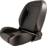 AutoStyle Sportstoel 'Classic II' - Zwart Kunstleder + Suede + Grijze stiksels - Linkerzijde verstelbare rugleuning - incl. sledes
