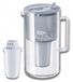 Aquaphor Nord, carafe filtrante en verre, 2,5 litre, avec cartouche filtrante A5 (350 litre), gris