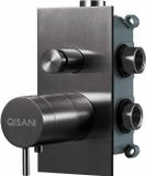 Qisani Flow thermostatische 2-wegs inbouwkraan Geborsteld Gun Metal 25610.04