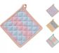 Merkloos Hippe pannenlappen set van 3 – pastel strepen – keuken pannenlappen – 20x20 cm – hittebestendige ovenwanten