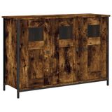 vidaXL Dressoir, 100x35x70 cm, bewerkt hout, gerookt eikenkleurig