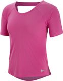 Nike Miler Top Ss Breathe Sportshirt Dames - Active Fuchsia/Zilver - Maat XS