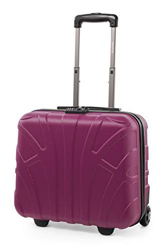 Suitline Pilotenkoffer handbagage harde koffer 2 rollen business trolley, TSA, ABS mat magenta